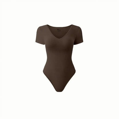 Tummy Control Bodysuits V-Neck black shapewear